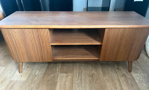 Oslo Walnut Fluted TV & Entertainment Stand – Ex-Display (Sold Out)