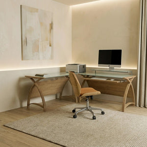 Helsinki Corner Desk Set -  1300mm Desk, 900mm Table in Oak