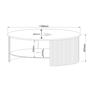 Roma Walnut Fluted Coffee Table