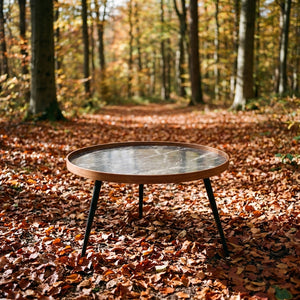 Siena Walnut & Black Marble Coffee Table
