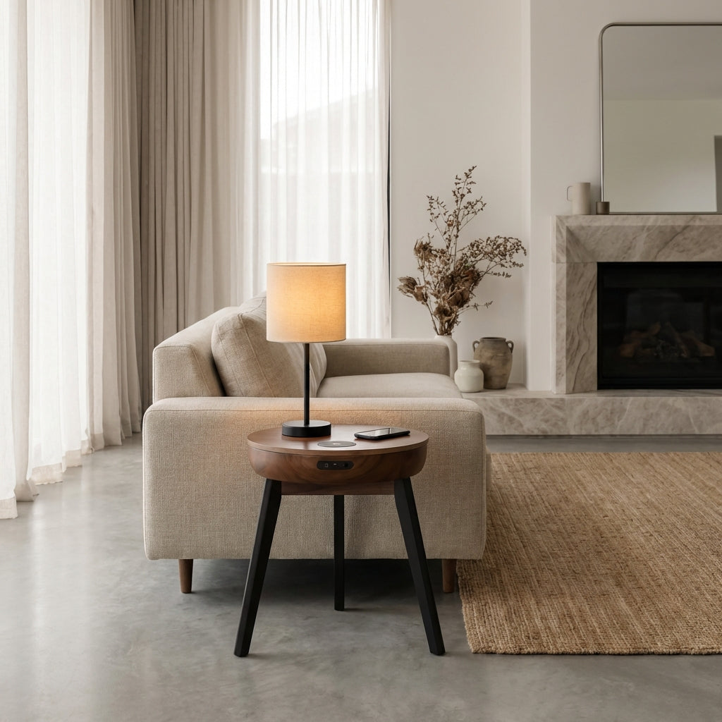 San Francisco Walnut Smart Speaker/Charging Side Table
