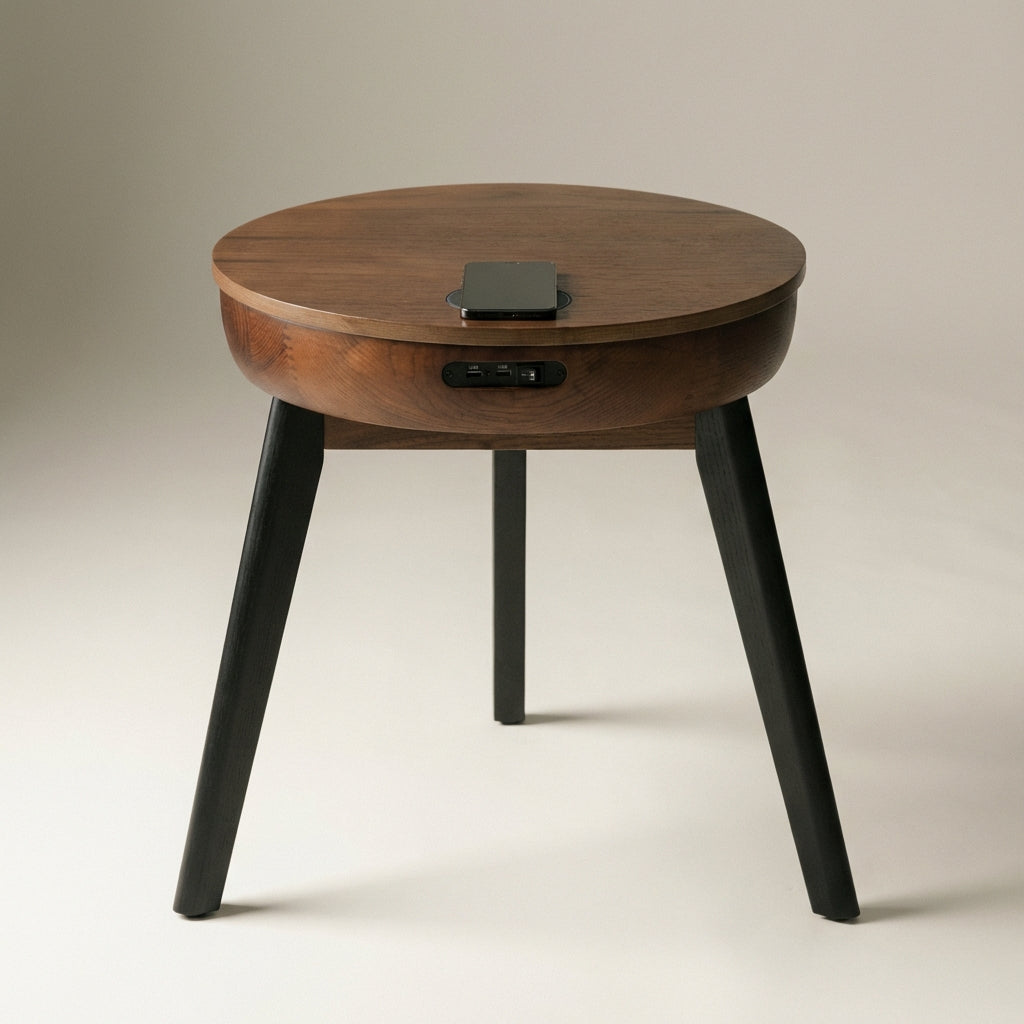 San Francisco Walnut Smart Speaker/Charging Side Table