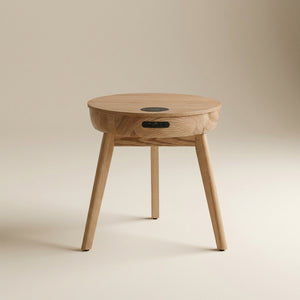 San Francisco Oak Smart Speaker/Charging Side Table