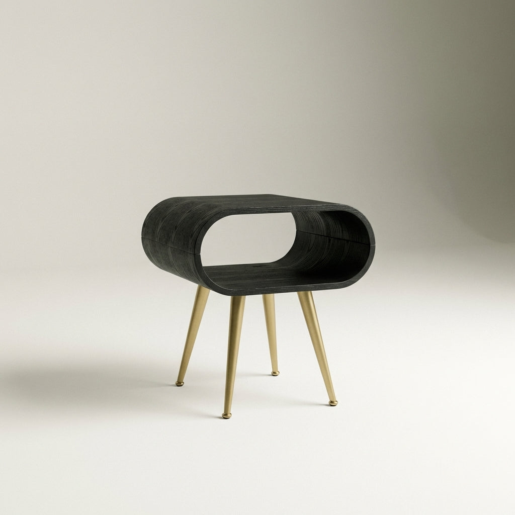 Auckland Black & Brass Side Table