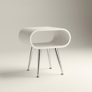 Auckland White & Chrome Side Table