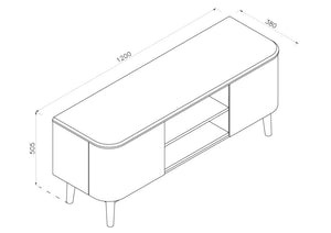 Jual Oslo Walnut Fluted TV Stand