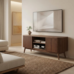 Jual Oslo Walnut Fluted TV Stand