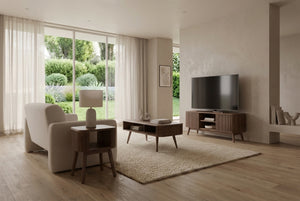 Jual Oslo Walnut Fluted TV Stand