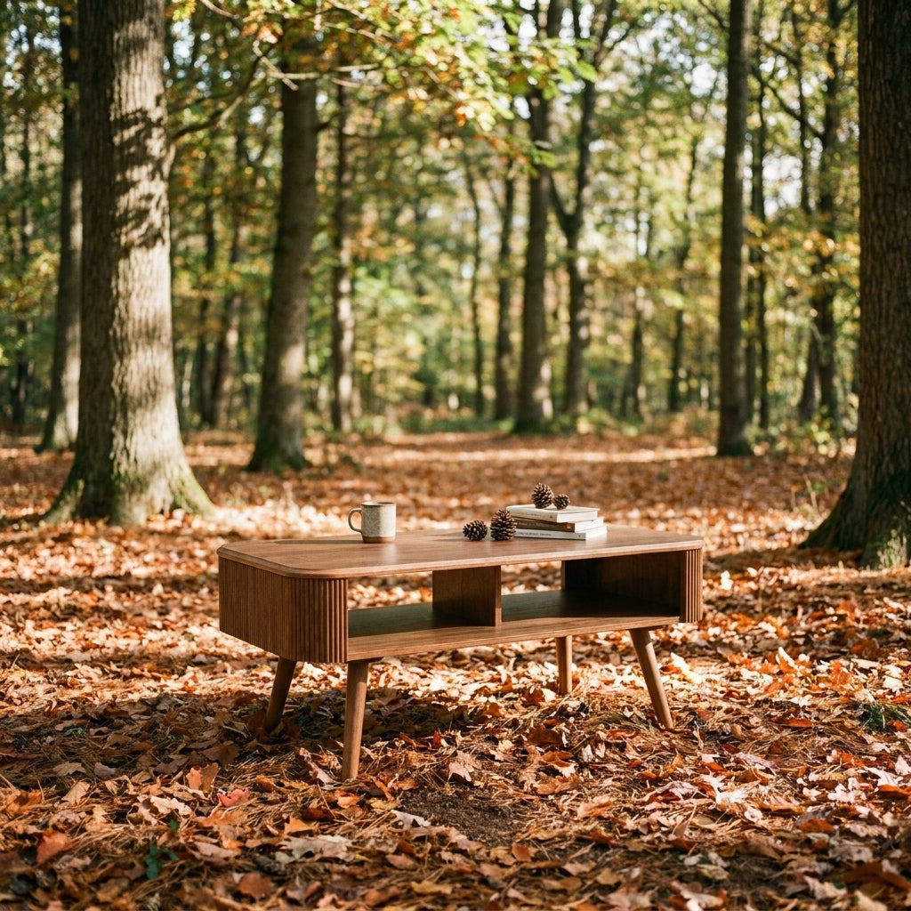 Oslo Walnut Fluted Coffee Table