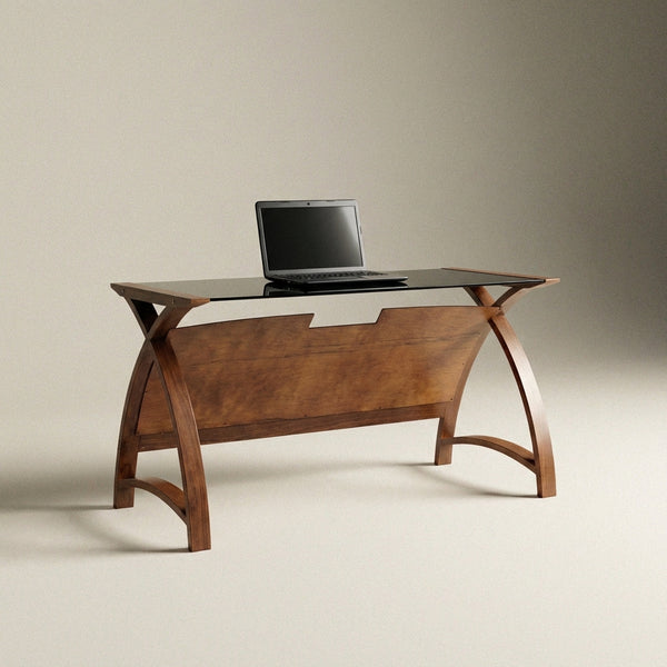 Modesty Panel Train Helsinki Walnut 1300mm Laptop Desk - Jual Furnishings