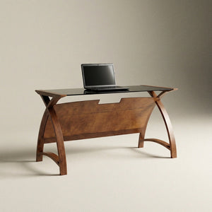 Helsinki Corner Desk Set Walnut, Including Office Chair - 900mm Desk & 1300mm Table & Office Chair