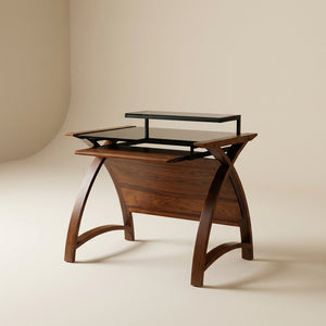 Helsinki Corner Desk Set Walnut, Including Office Chair - 900mm Desk & 1300mm Table & Office Chair