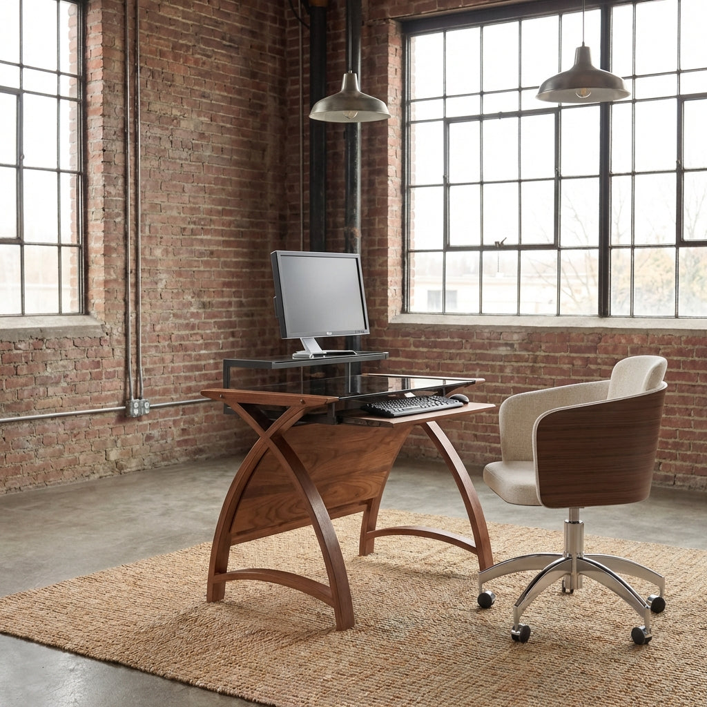 Helsinki Walnut 900mm Desk - Jual Furnishings