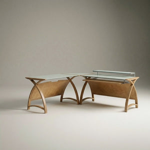 Helsinki Corner Desk Set -  1300mm Desk, 900mm Table in Oak