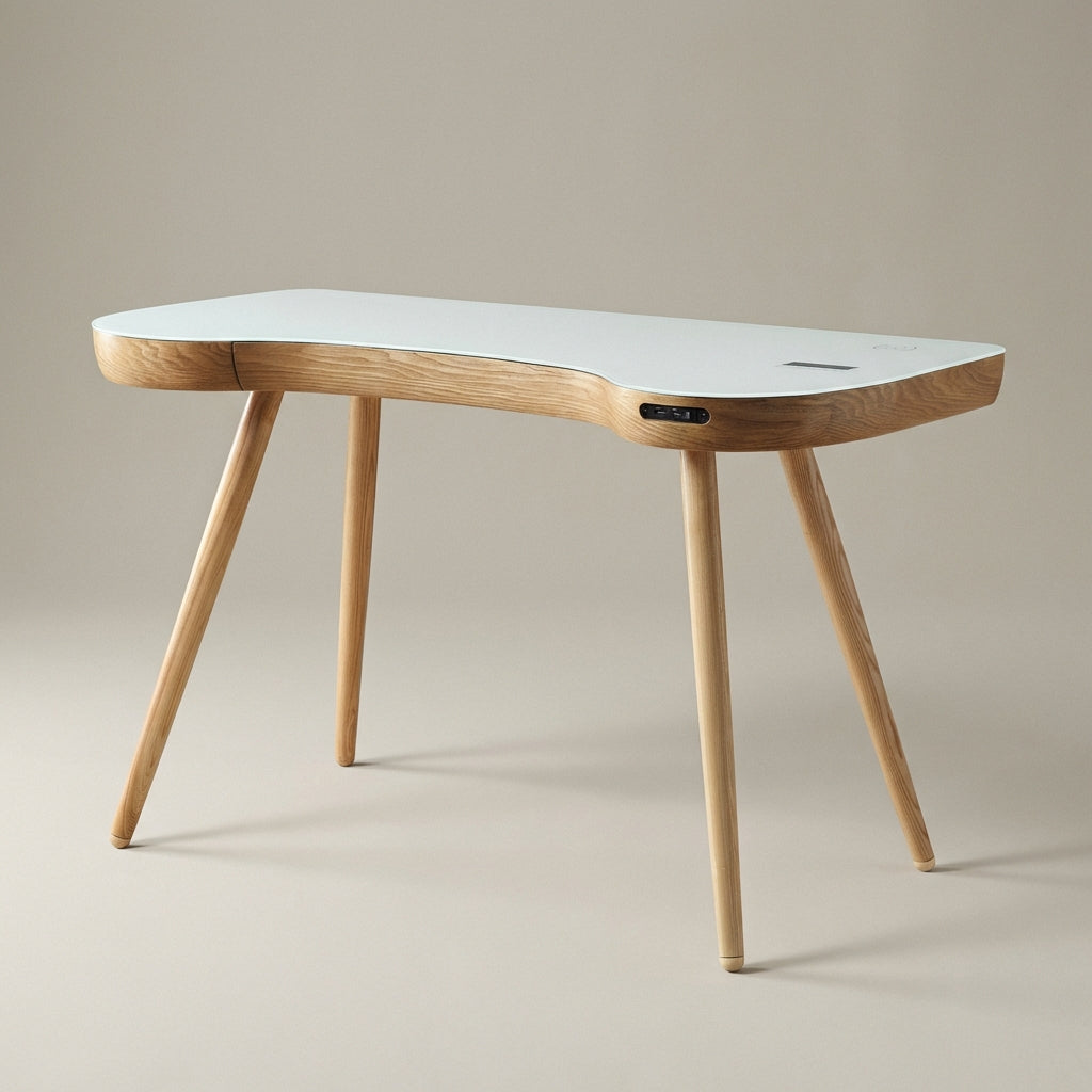 San Francisco Oak Smart Speaker/Charging Desk