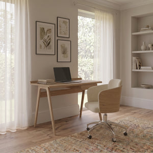 San Francisco Oak Side Drawer Desk and Fabric Office Chair