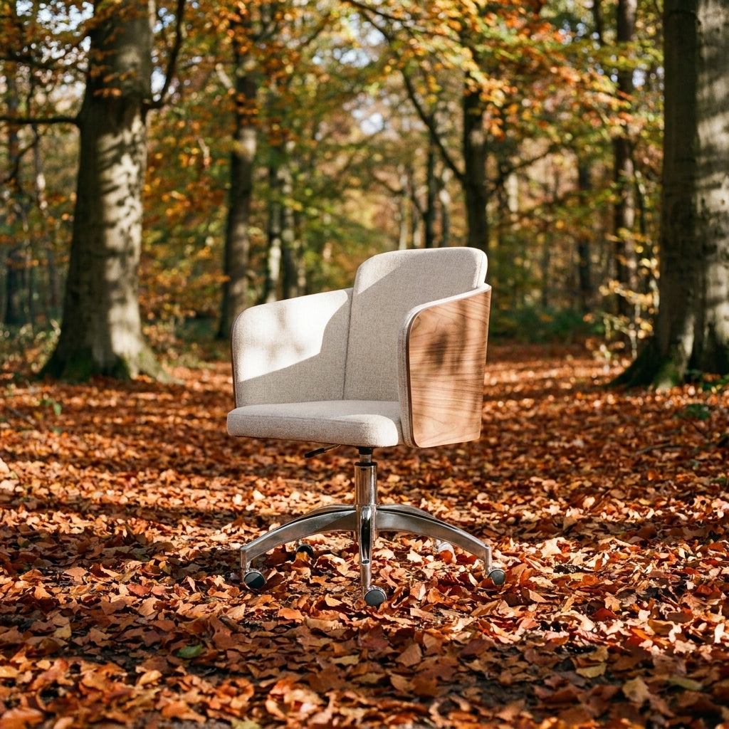 San Francisco Walnut Fabric Office Chair