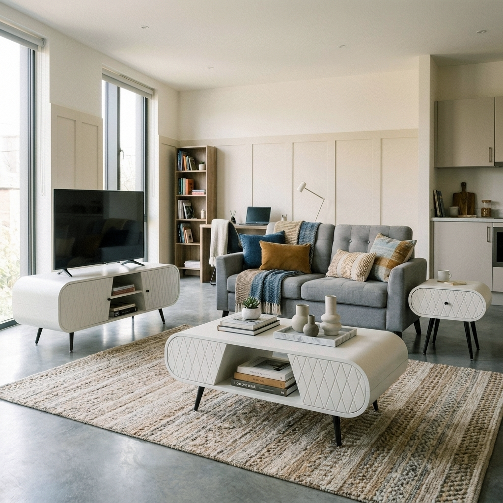 Astana Grey TV Stand, Coffee Table and Side Table  - Furniture Set