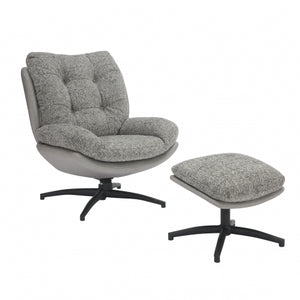 Kensington Grey Lounge Chair and Footstool