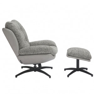Kensington Grey Lounge Chair and Footstool