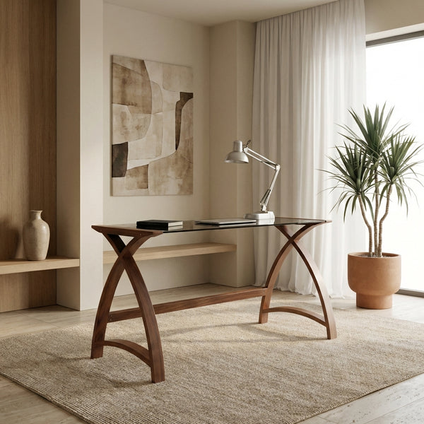 Helsinki Walnut 1300mm Laptop Desk - Jual Furnishings