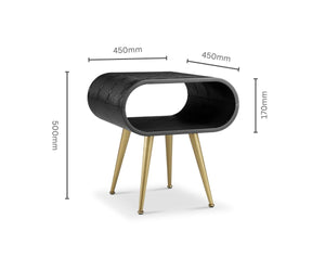 Auckland Black & Brass Side Table - Jual Furnishings