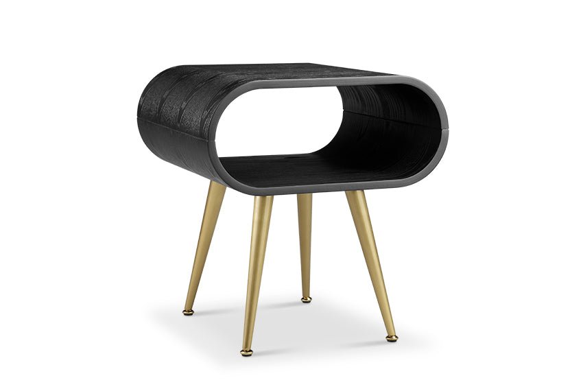 Auckland Black & Brass Side Table - Jual Furnishings