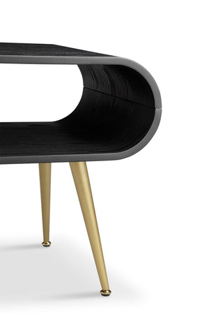 Auckland Black & Brass Side Table - Jual Furnishings