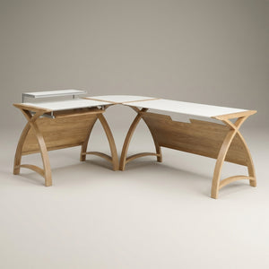 Helsinki Corner Set Oak - 900mm Desk & 1300mm Table