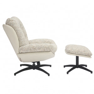 Kensington Cream Lounge Chair and Footstool