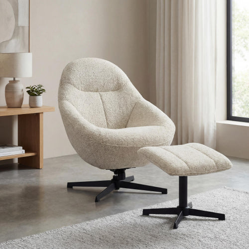 Belmont Natural Lounge Chair and Footstool