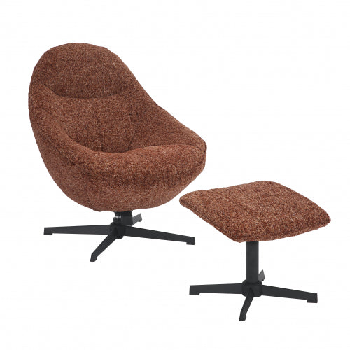 Belmont Copper Blush Lounge Chair and Footstool