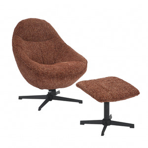 Belmont Copper Blush Lounge Chair and Footstool