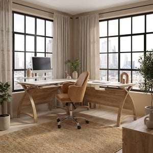 Helsinki Corner Set Oak - 900mm Desk & 1300mm Table
