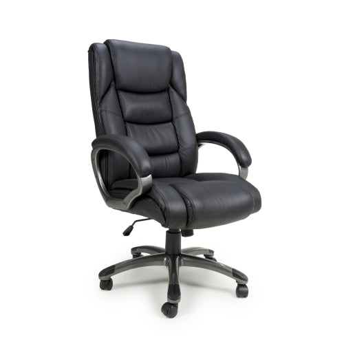 Mayfair Black Leather Faced Office Chair