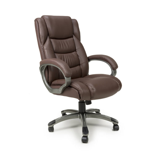 Mayfair Brown Leather Faced Office Chair