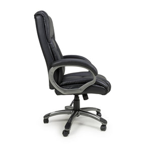 Mayfair Black Leather Faced Office Chair