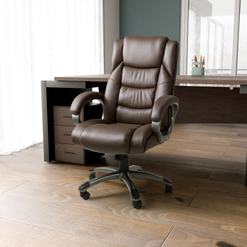 Mayfair Brown Leather Faced Office Chair