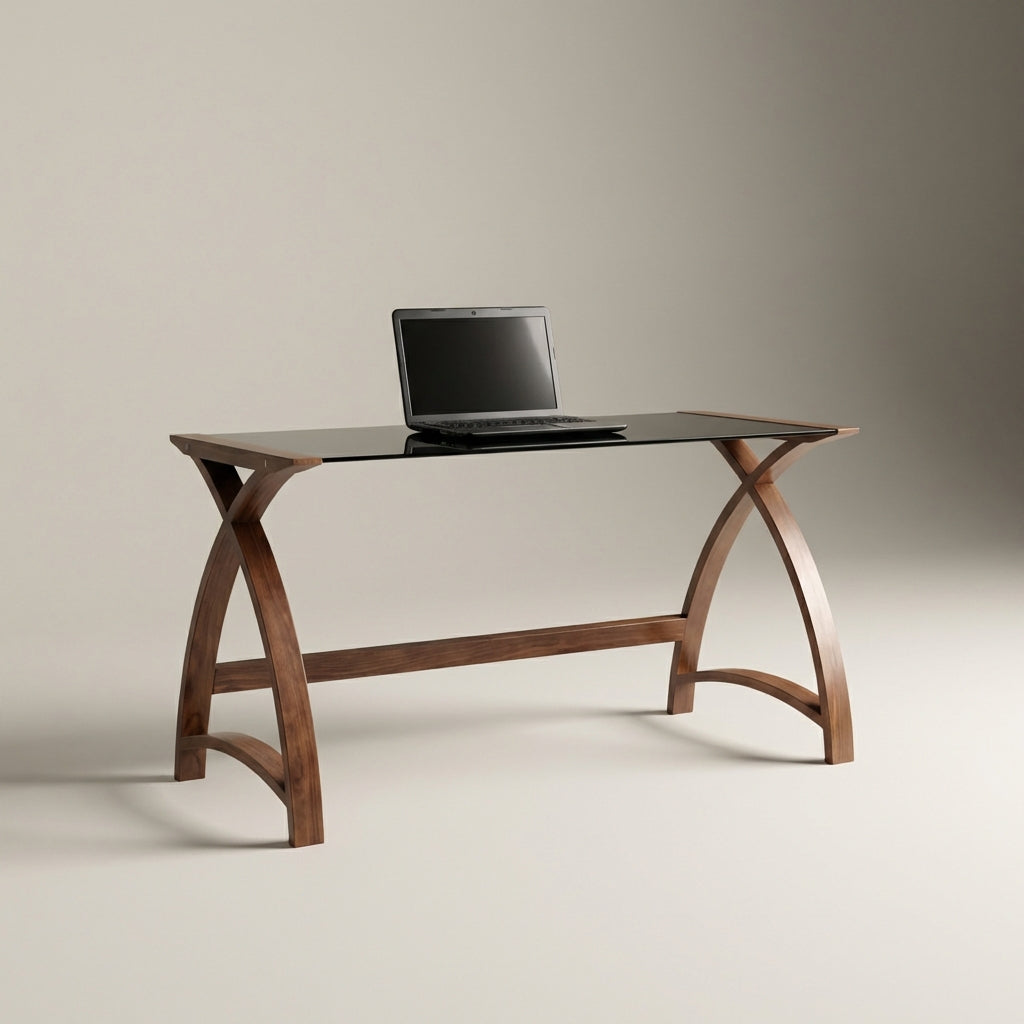 Modesty Panel Train Helsinki Walnut 1300mm Laptop Desk - Jual Furnishings